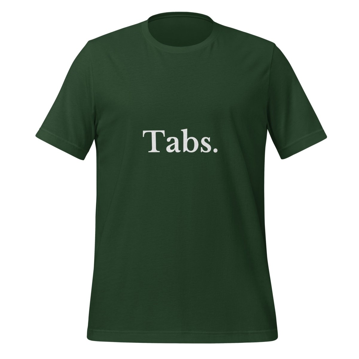 Product mockup photo of the Tabs T Shirt (unisex) Forest / M.
