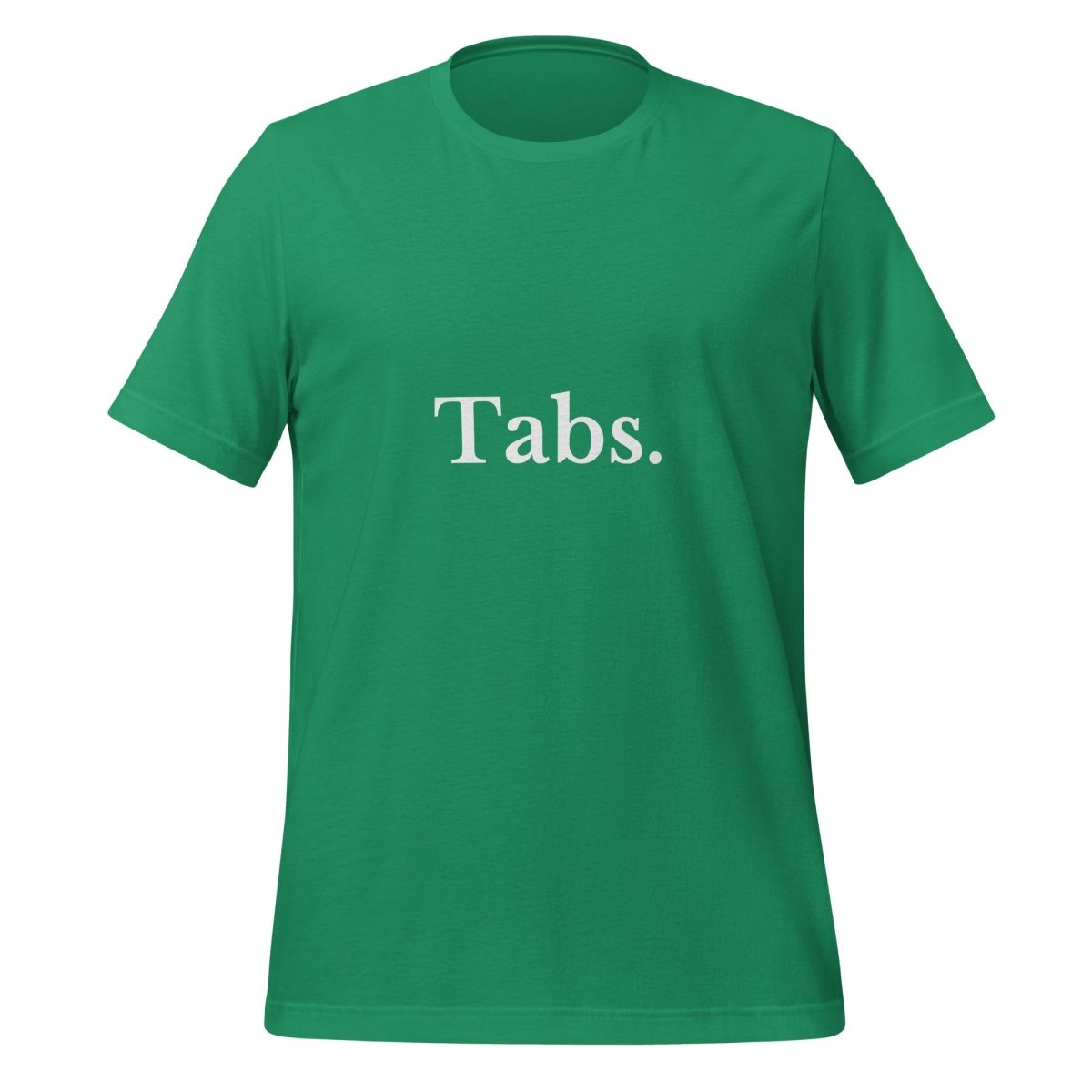 Product mockup photo of the Tabs T Shirt (unisex) Kelly / M.