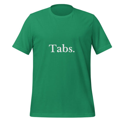 Product mockup photo of the Tabs T Shirt (unisex) Kelly / M.