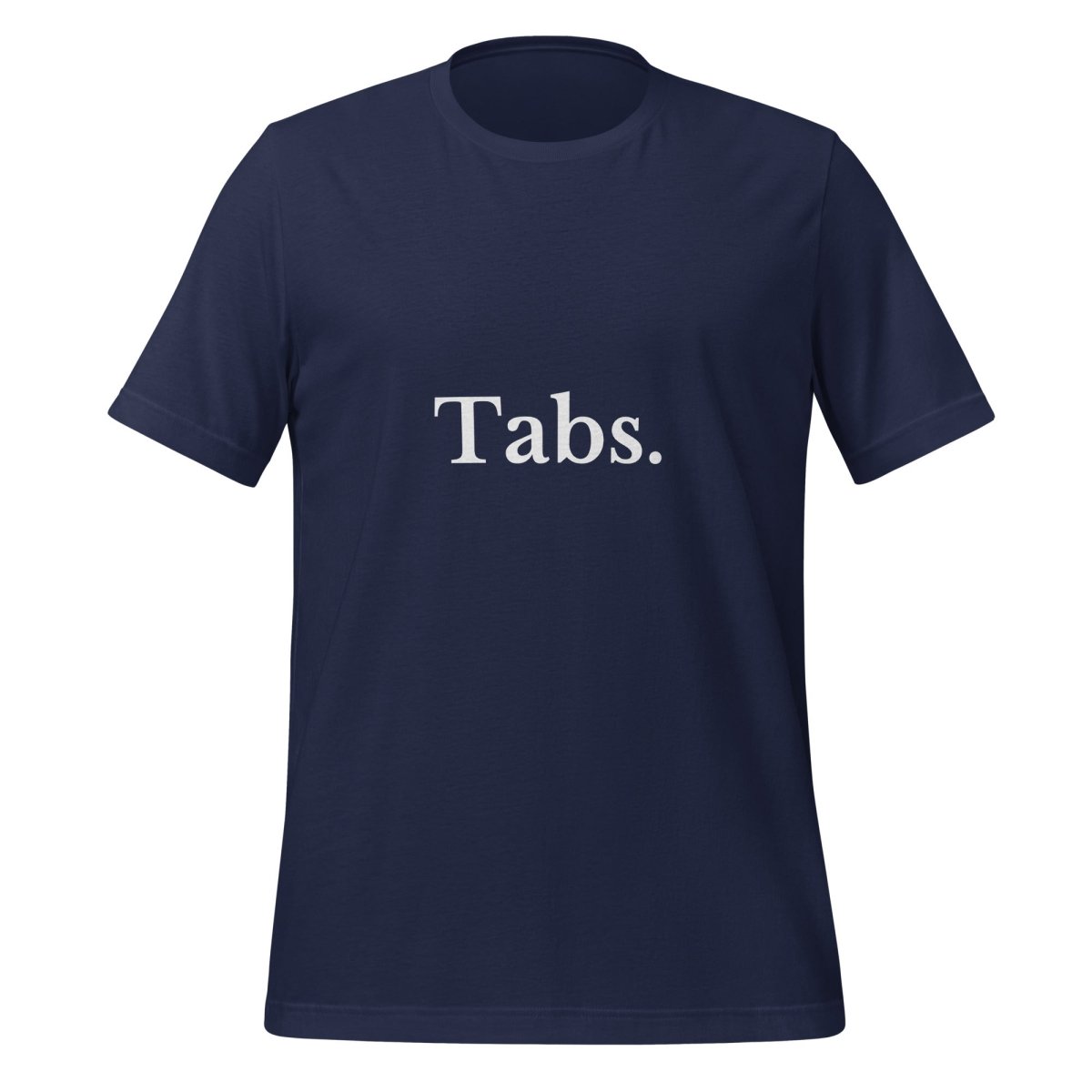 Product mockup photo of the Tabs T Shirt (unisex) Navy / M.