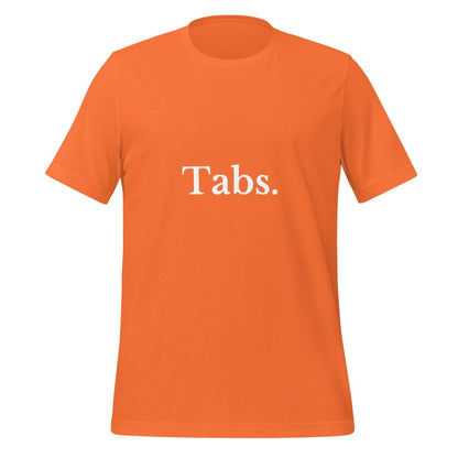 Product mockup photo of the Tabs T Shirt (unisex) Orange / M.