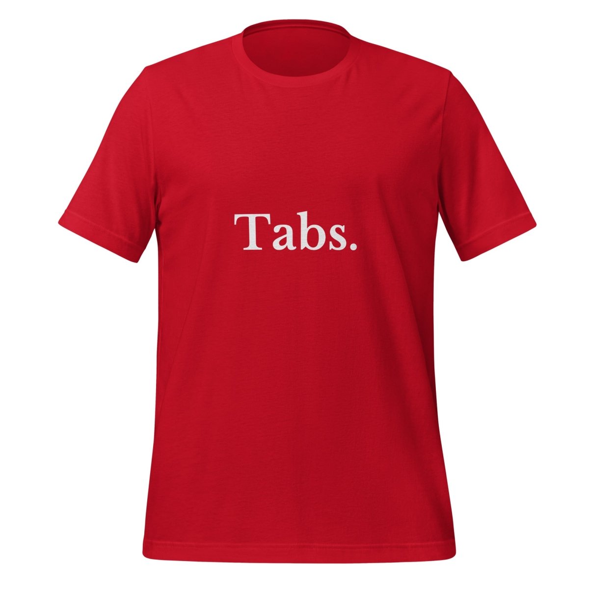 Product mockup photo of the Tabs T Shirt (unisex) Red / M.