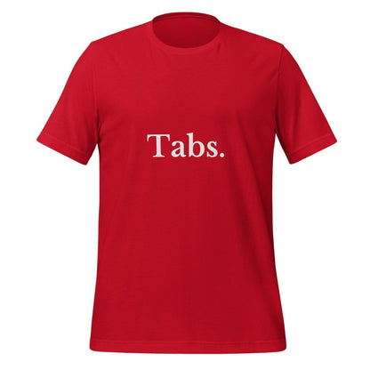 Product mockup photo of the Tabs T Shirt (unisex) Red / M.