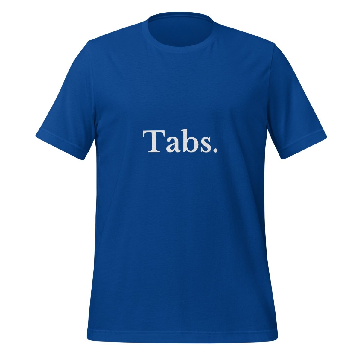 Product mockup photo of the Tabs T Shirt (unisex) True Royal / M.
