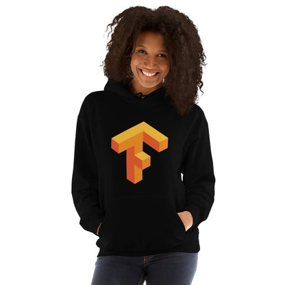 Product mockup photo of the TensorFlow 1 Hoodie (unisex).