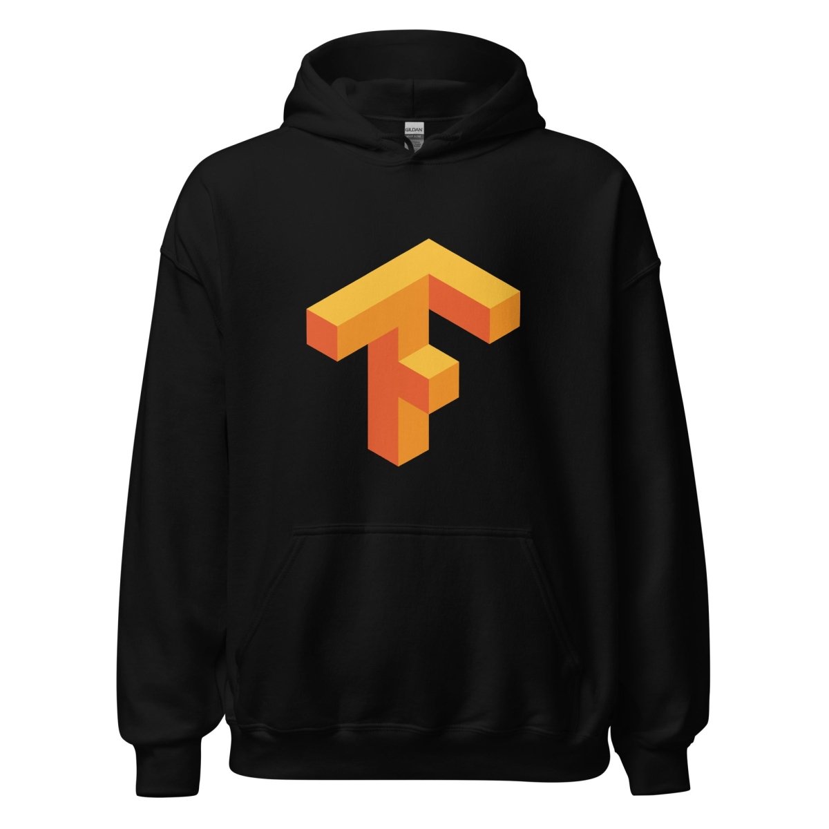 Product mockup photo of the TensorFlow 1 Hoodie (unisex) Black / M.