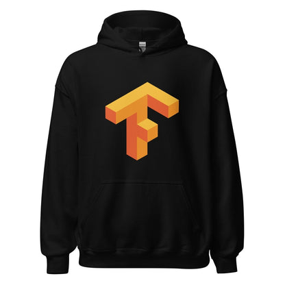 Product mockup photo of the TensorFlow 1 Hoodie (unisex) Black / M.