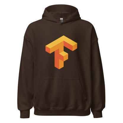 Product mockup photo of the TensorFlow 1 Hoodie (unisex) Dark Chocolate / M.