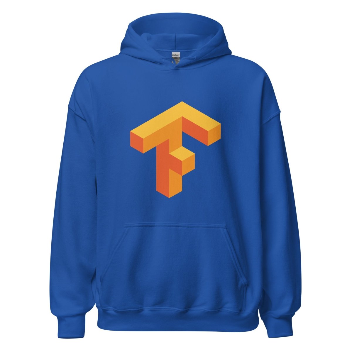 Product mockup photo of the TensorFlow 1 Hoodie (unisex) Royal / M.