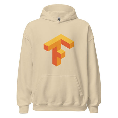 Product mockup photo of the TensorFlow 1 Hoodie (unisex) Sand / M.