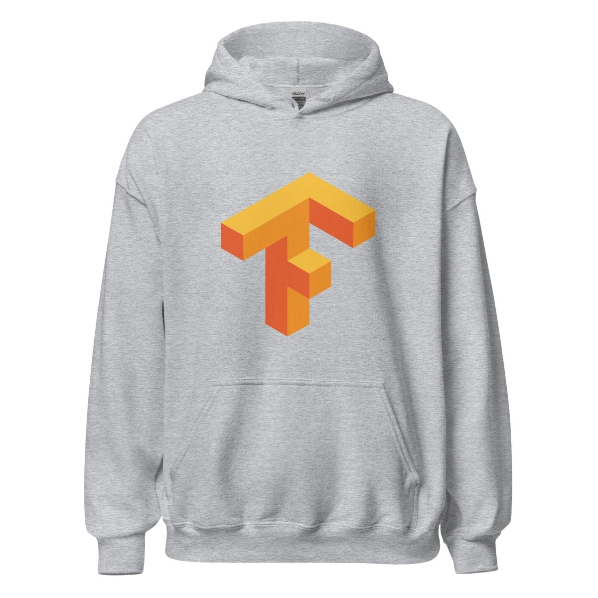 Product mockup photo of the TensorFlow 1 Hoodie (unisex) Sport Grey / M.
