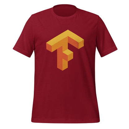 Product mockup photo of the TensorFlow 1 Icon T Shirt (unisex) Cardinal / M.