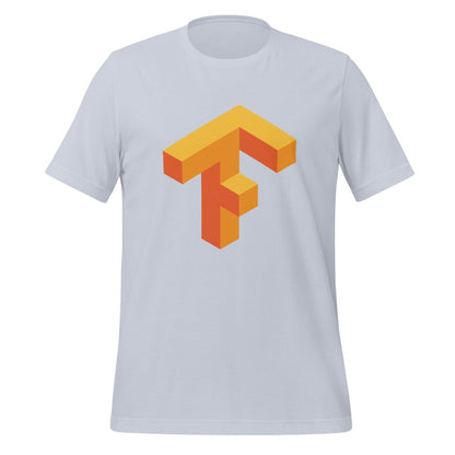 Product mockup photo of the TensorFlow 1 Icon T Shirt (unisex) Light Blue / M.
