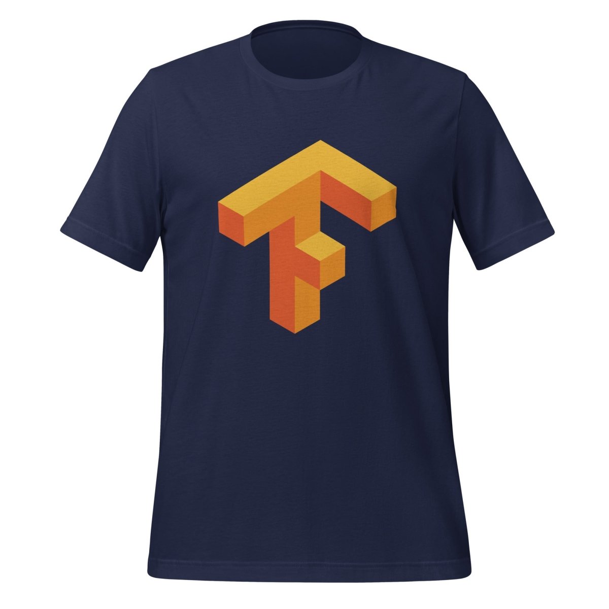 Product mockup photo of the TensorFlow 1 Icon T Shirt (unisex) Navy / M.