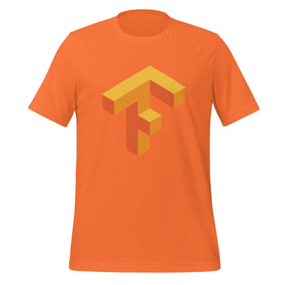 Product mockup photo of the TensorFlow 1 Icon T Shirt (unisex) Orange / M.