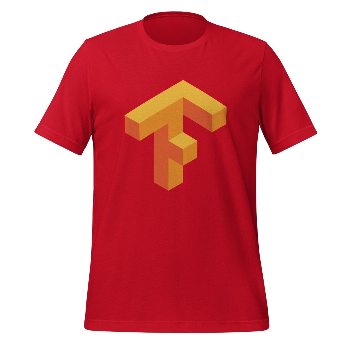 Product mockup photo of the TensorFlow 1 Icon T Shirt (unisex) Red / M.