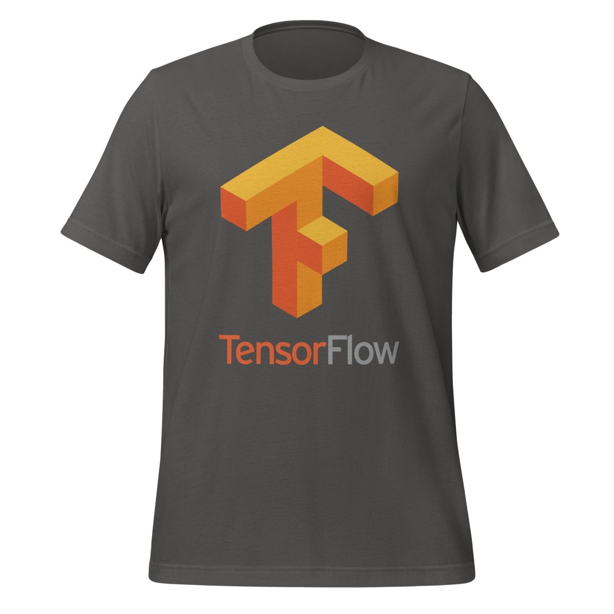 Image of the TensorFlow 1 Large Stacked Logo T-Shirt (unisex) Asphalt / M.