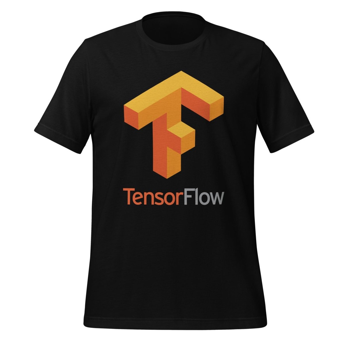 Image of the TensorFlow 1 Large Stacked Logo T-Shirt (unisex) Black / M.