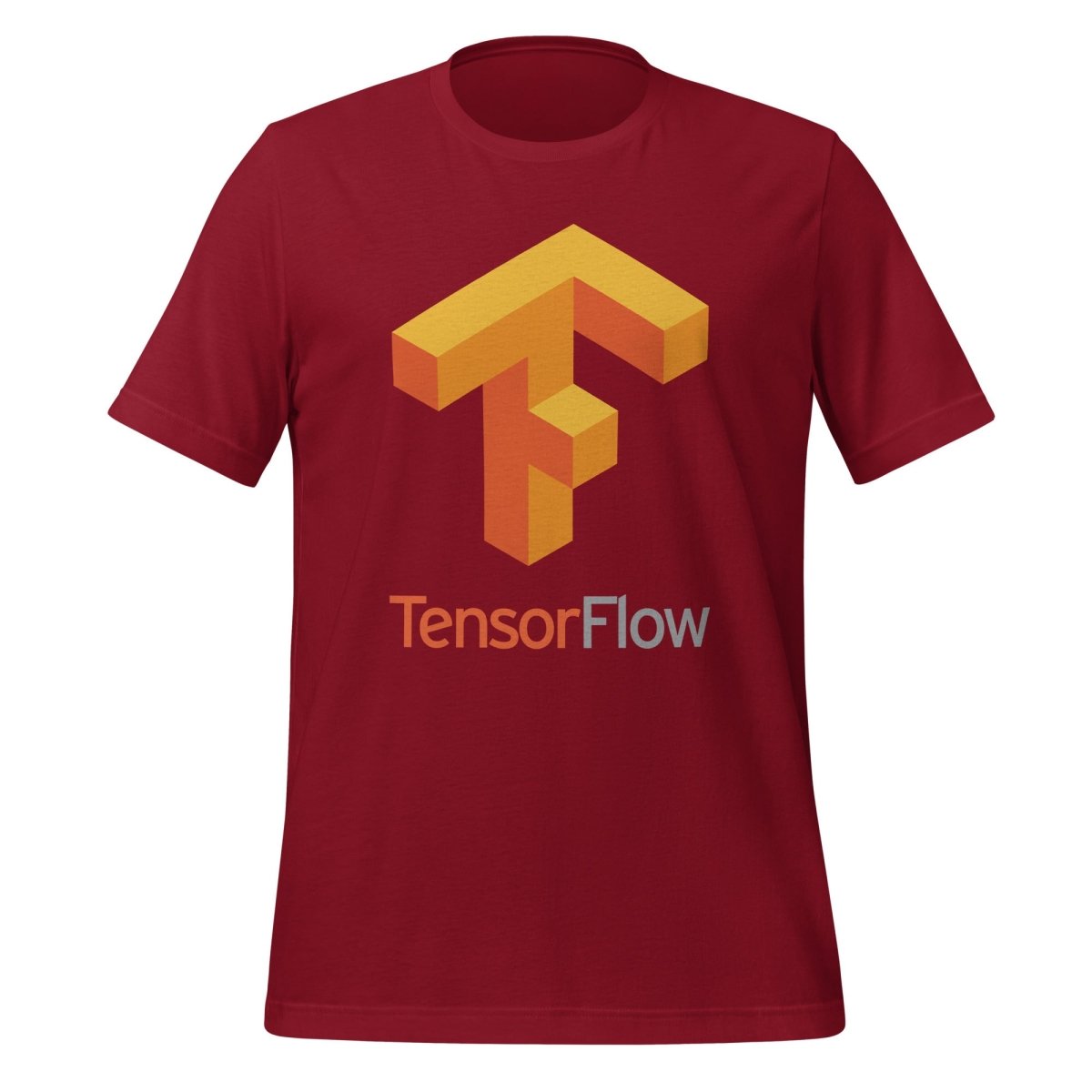Image of the TensorFlow 1 Large Stacked Logo T-Shirt (unisex) Cardinal / M.