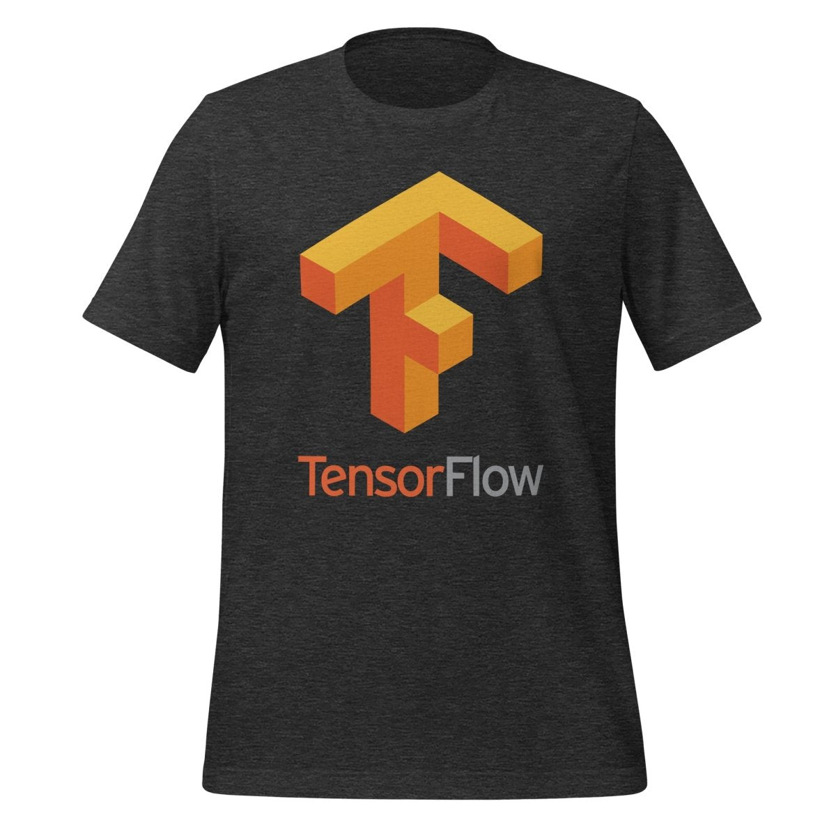 Image of the TensorFlow 1 Large Stacked Logo T-Shirt (unisex) Dark Grey Heather / M.