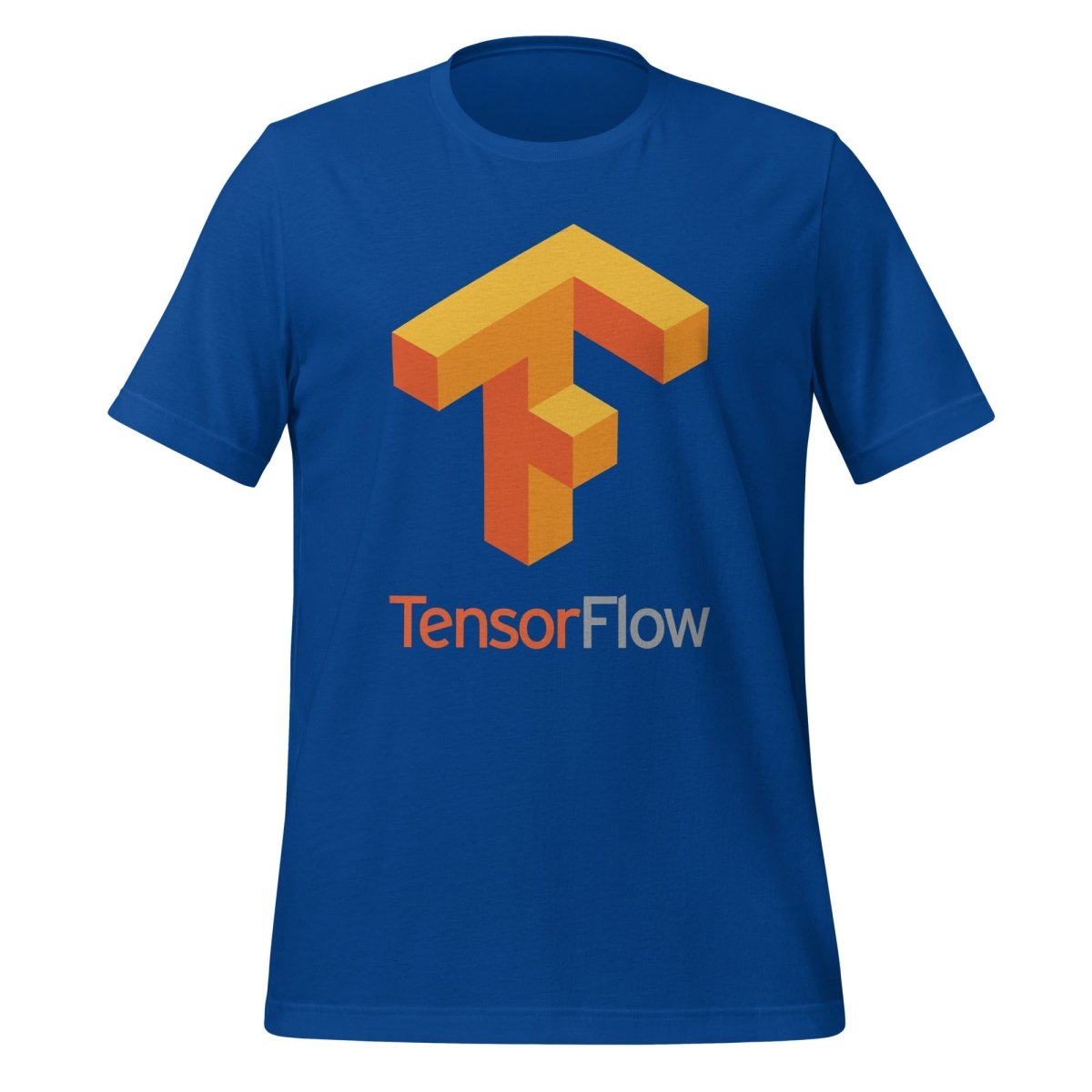Image of the TensorFlow 1 Large Stacked Logo T-Shirt (unisex) True Royal / M.