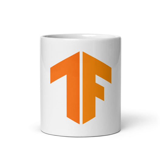 Image of the TensorFlow 2 Icon on White Glossy Mug 11 oz.