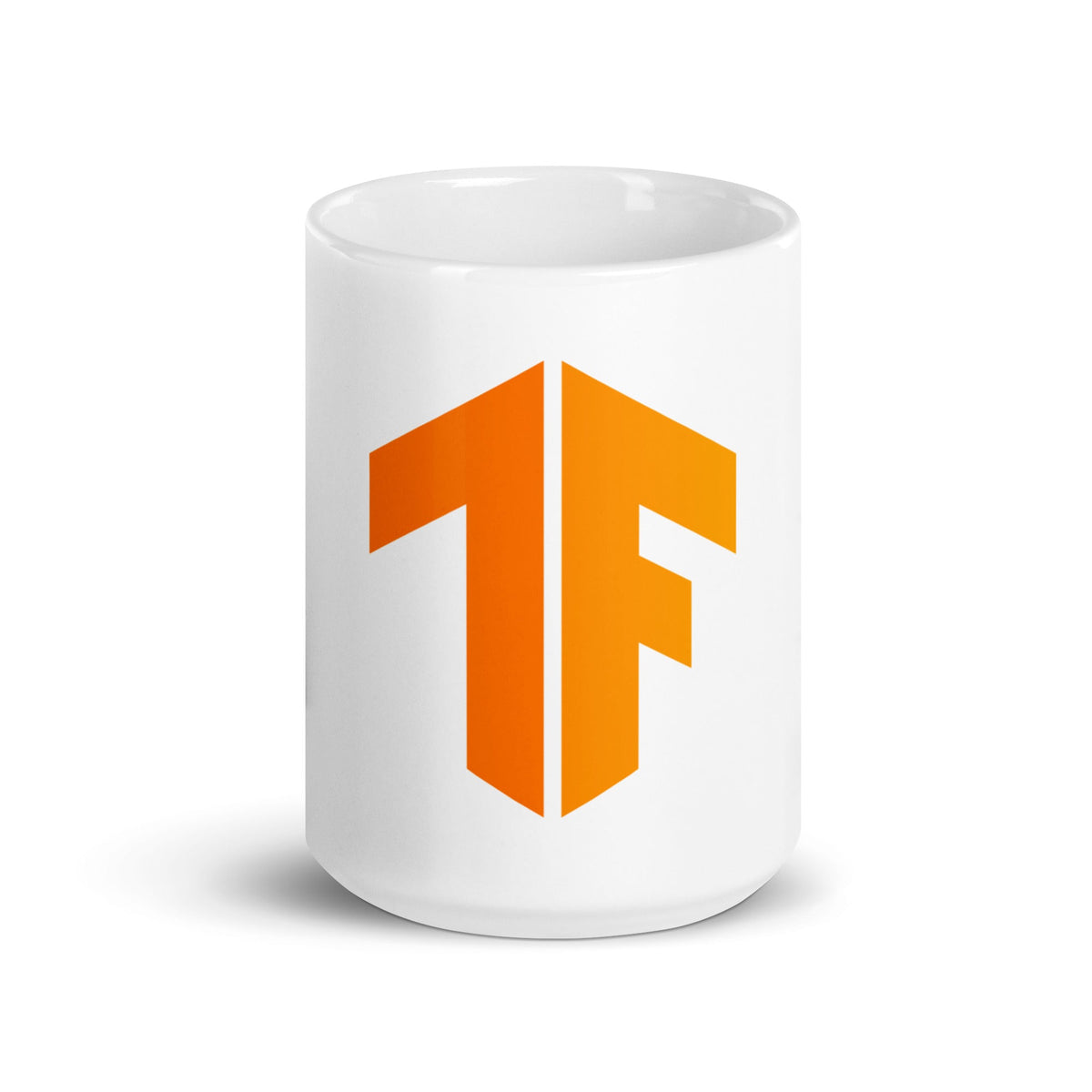 Image of the TensorFlow 2 Icon on White Glossy Mug 15 oz.