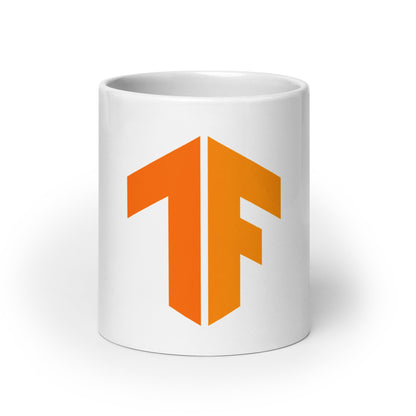 Image of the TensorFlow 2 Icon on White Glossy Mug 20 oz.