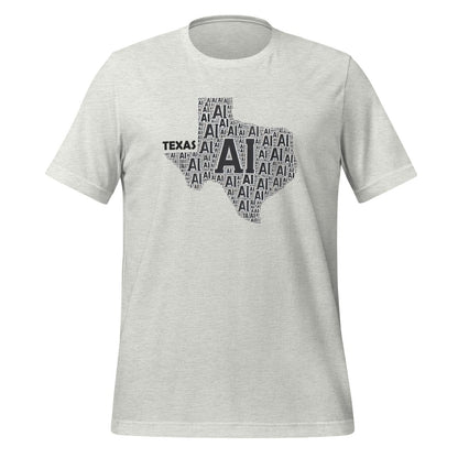 Product mockup photo of the Texas AI T Shirt (unisex) Ash / M.