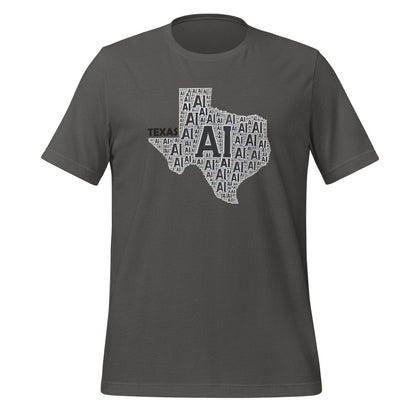 Product mockup photo of the Texas AI T Shirt (unisex) Asphalt / M.