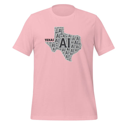 Product mockup photo of the Texas AI T Shirt (unisex) Pink / M.