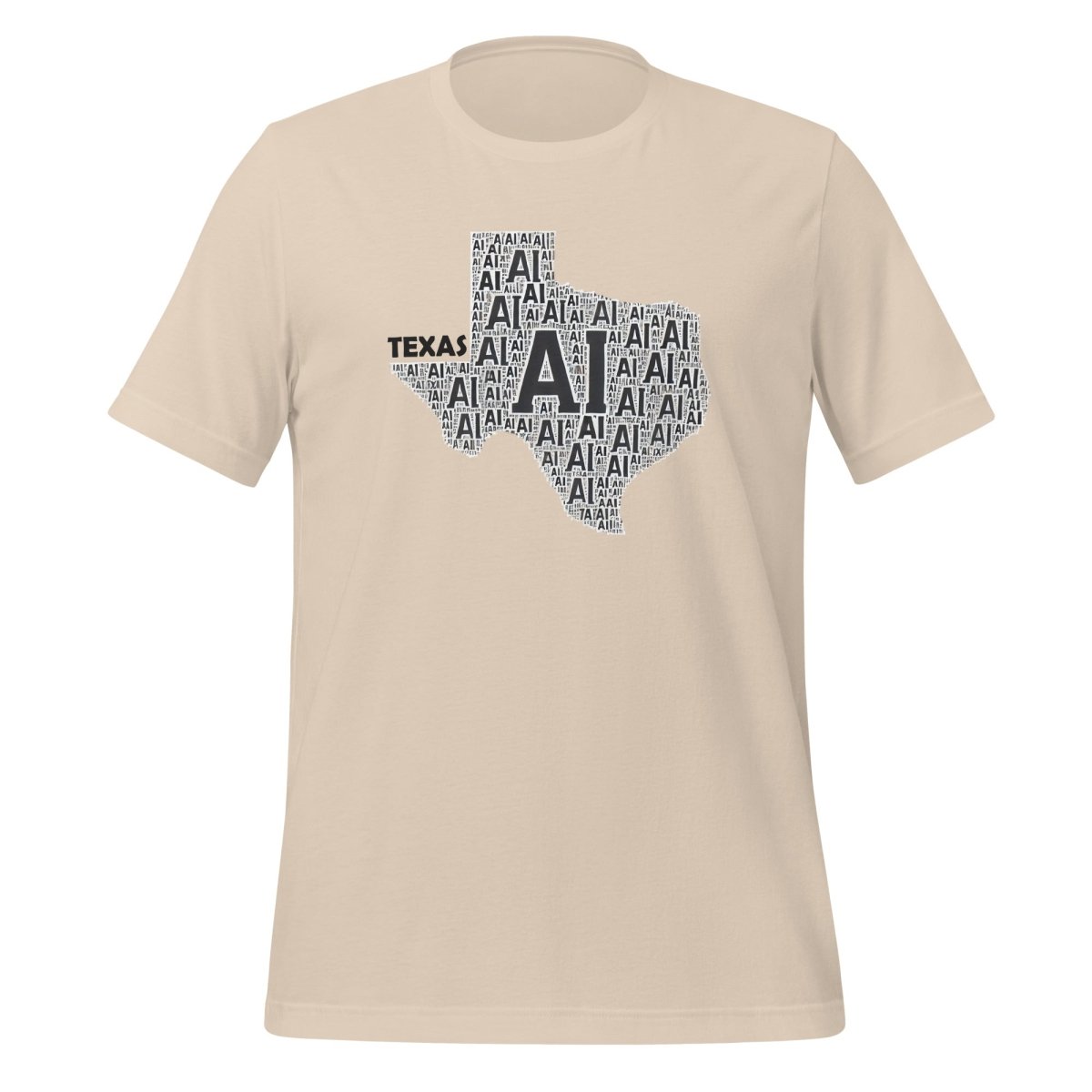 Product mockup photo of the Texas AI T Shirt (unisex) Soft Cream / M.