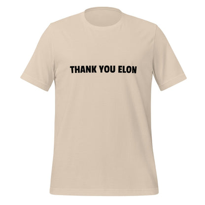 Product mockup photo of the THANK YOU ELON T Shirt (unisex) Soft Cream / M.