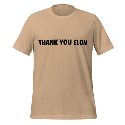 Image of the THANK YOU ELON T-Shirt (unisex) Tan / M.