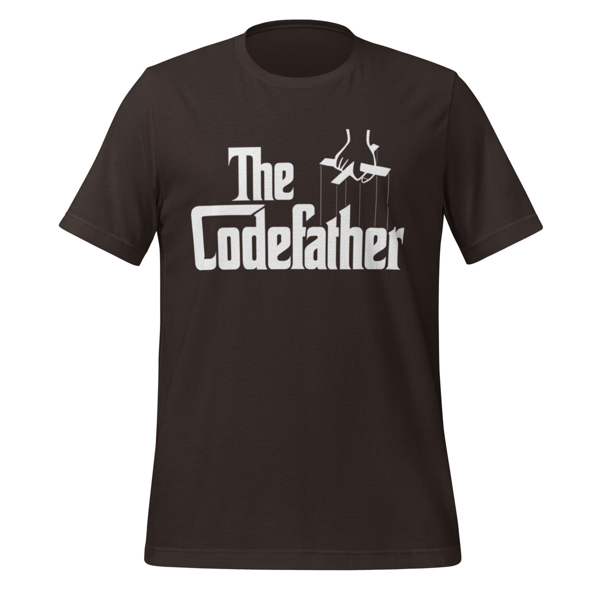 Mockup image of the The Codefather T-Shirt (unisex) Brown / M.