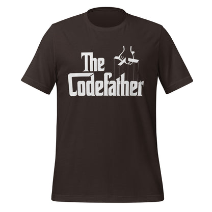 Mockup image of the The Codefather T-Shirt (unisex) Brown / M.