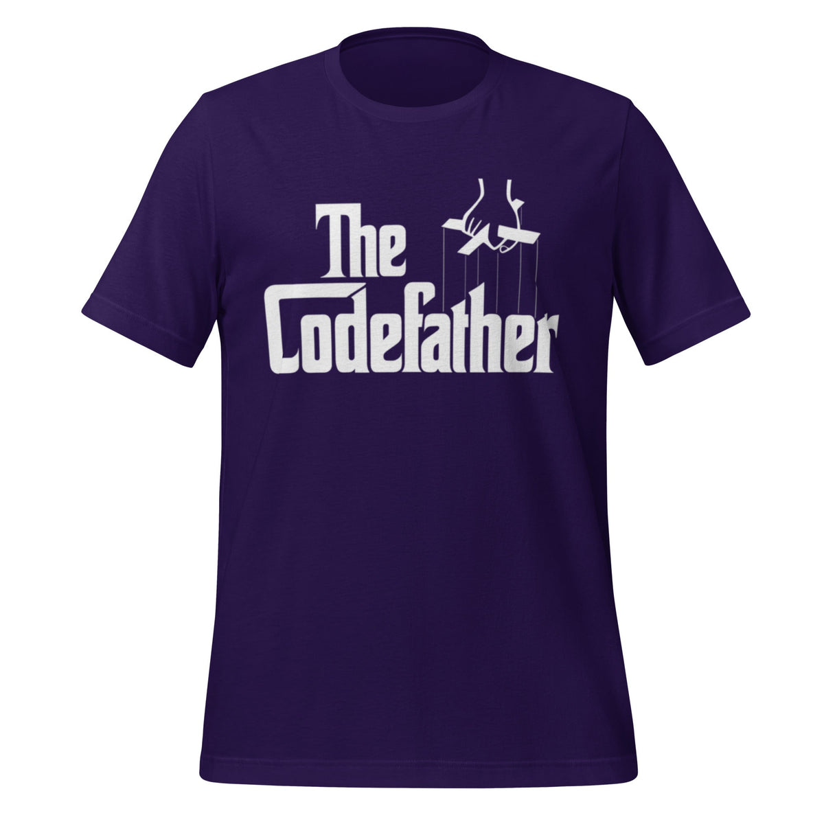Mockup image of the The Codefather T-Shirt (unisex) Team Purple / M.