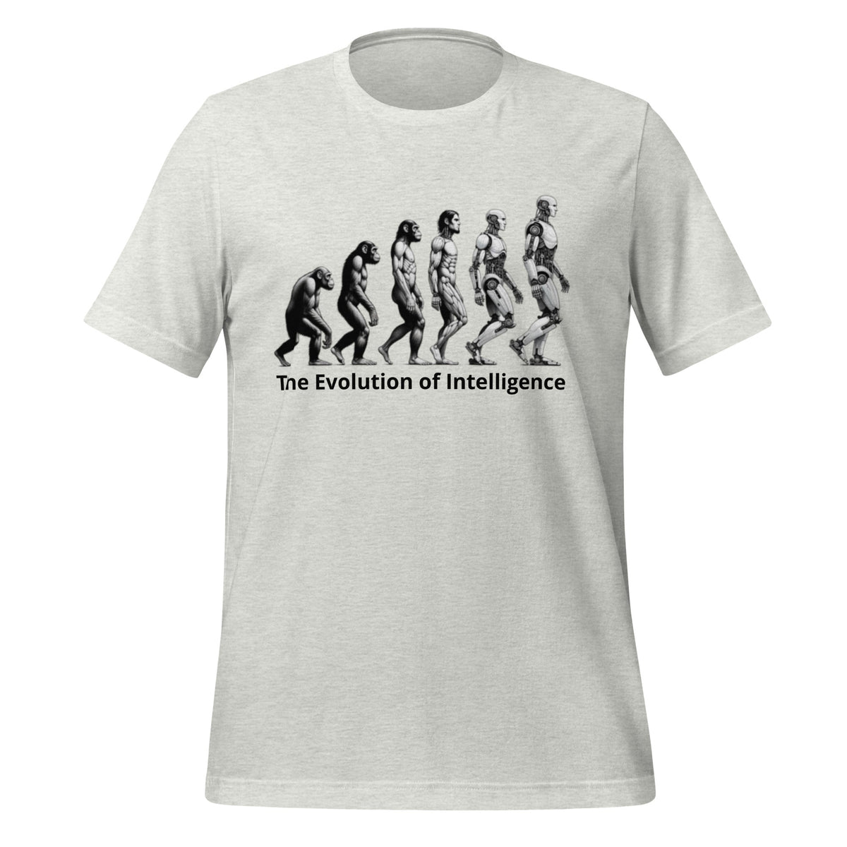 Image of the The Evolution of Intelligence T-Shirt (unisex) Ash / M.