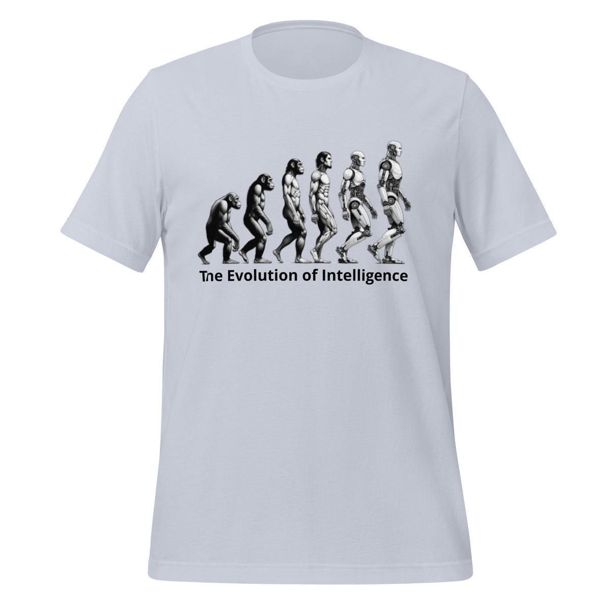 Image of the The Evolution of Intelligence T-Shirt (unisex) Light Blue / M.