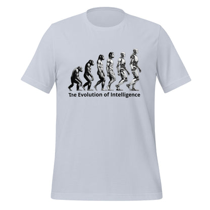 Image of the The Evolution of Intelligence T-Shirt (unisex) Light Blue / M.