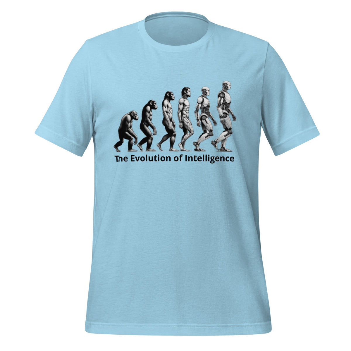 Image of the The Evolution of Intelligence T-Shirt (unisex) Ocean Blue / M.