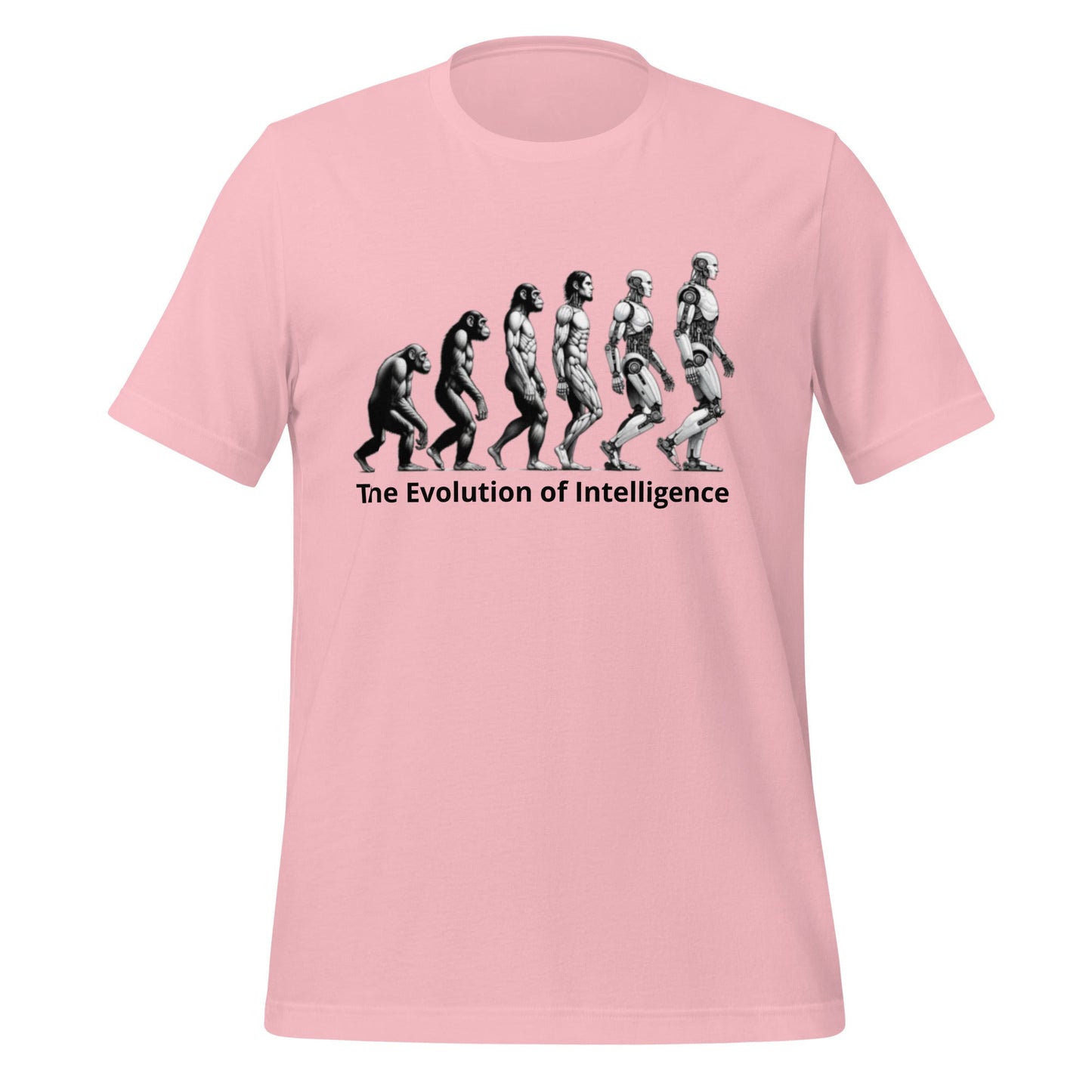 Image of the The Evolution of Intelligence T-Shirt (unisex) Pink / M.