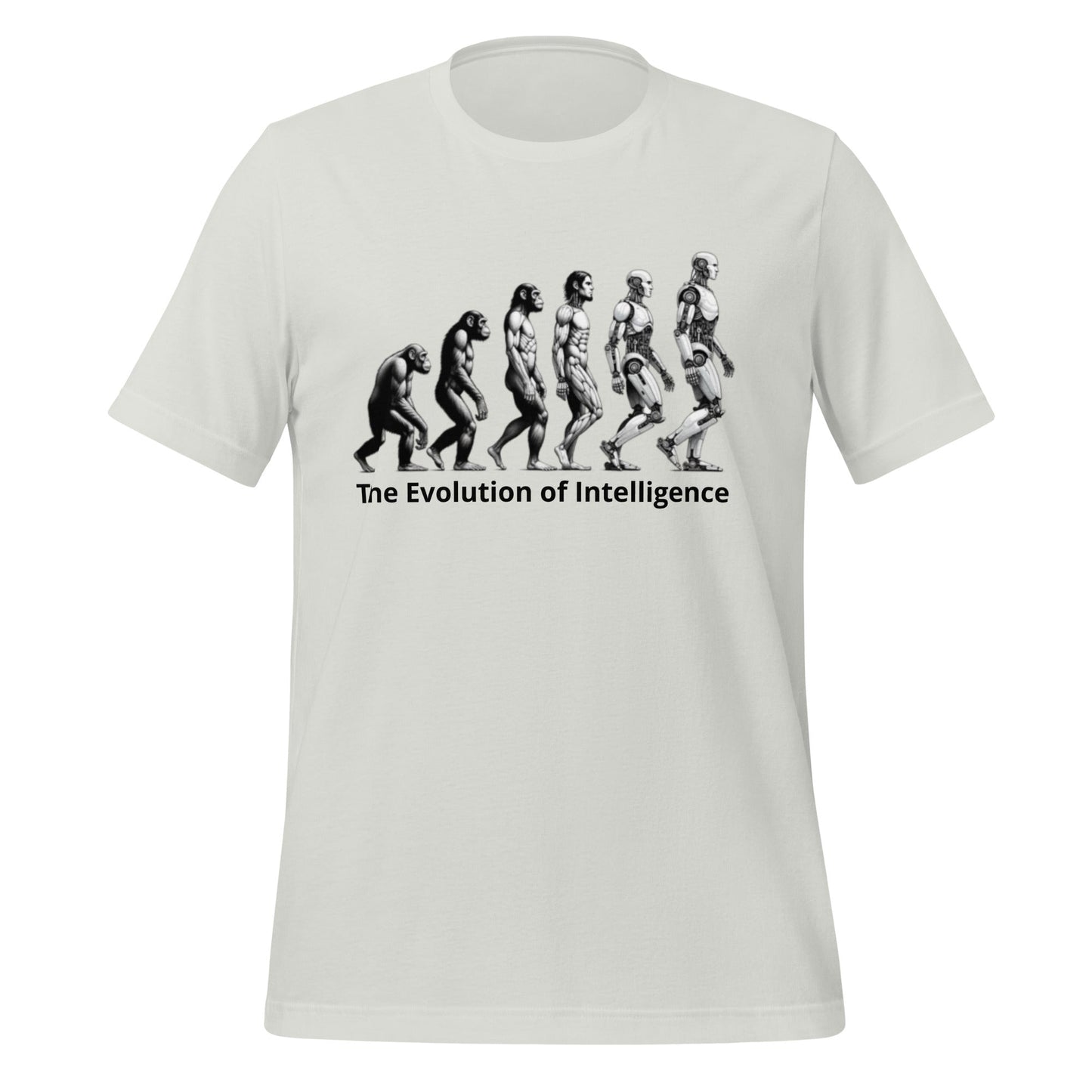 Image of the The Evolution of Intelligence T-Shirt (unisex) Silver / M.
