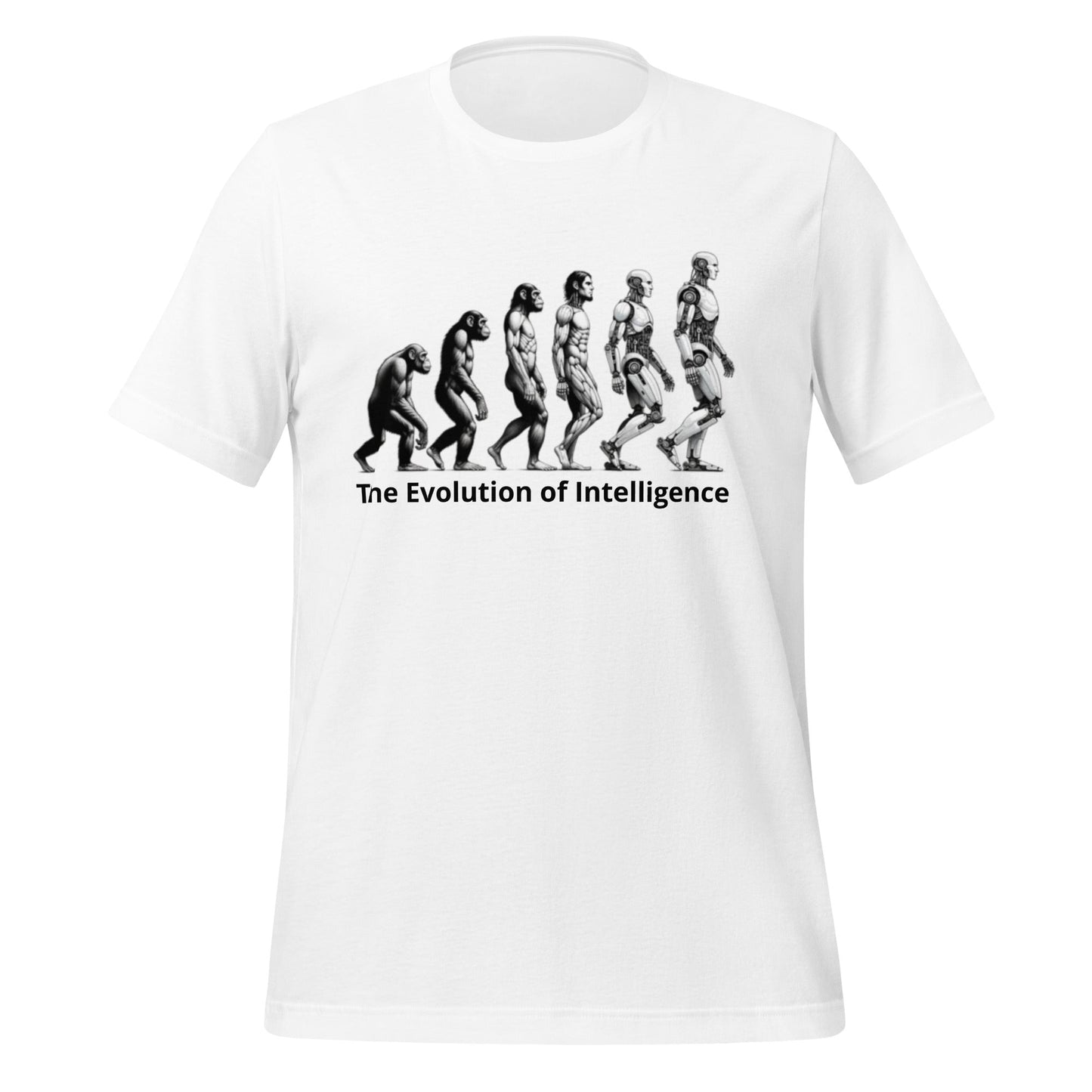 Image of the The Evolution of Intelligence T-Shirt (unisex) White / M.