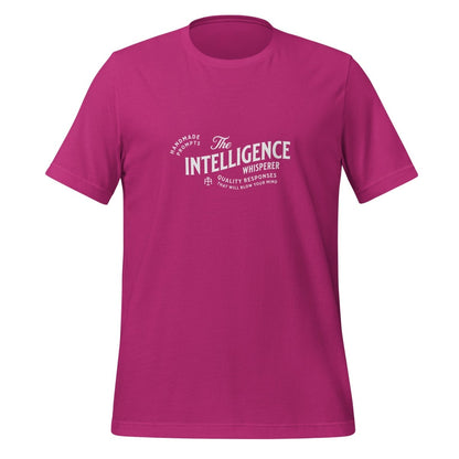 Product mockup photo of the The Intelligence Whisperer T Shirt (unisex) Berry / M.
