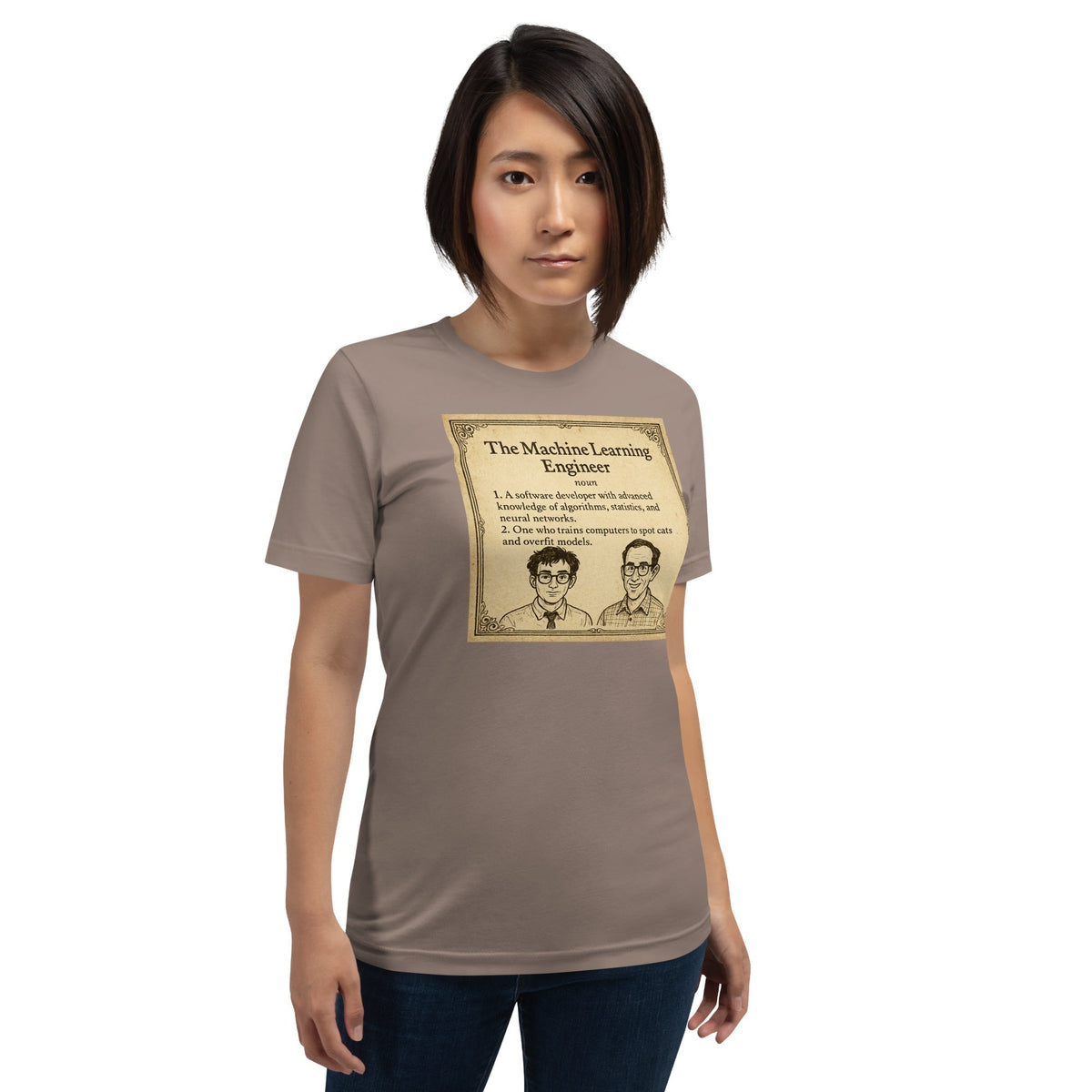 Product mockup photo of the The ML Engineer T Shirt 2 (unisex).