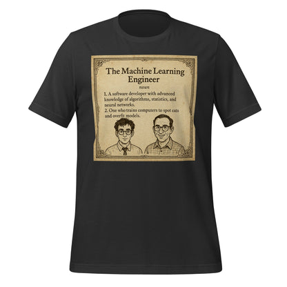 Product mockup photo of the The ML Engineer T Shirt 2 (unisex) Dark Grey / M.