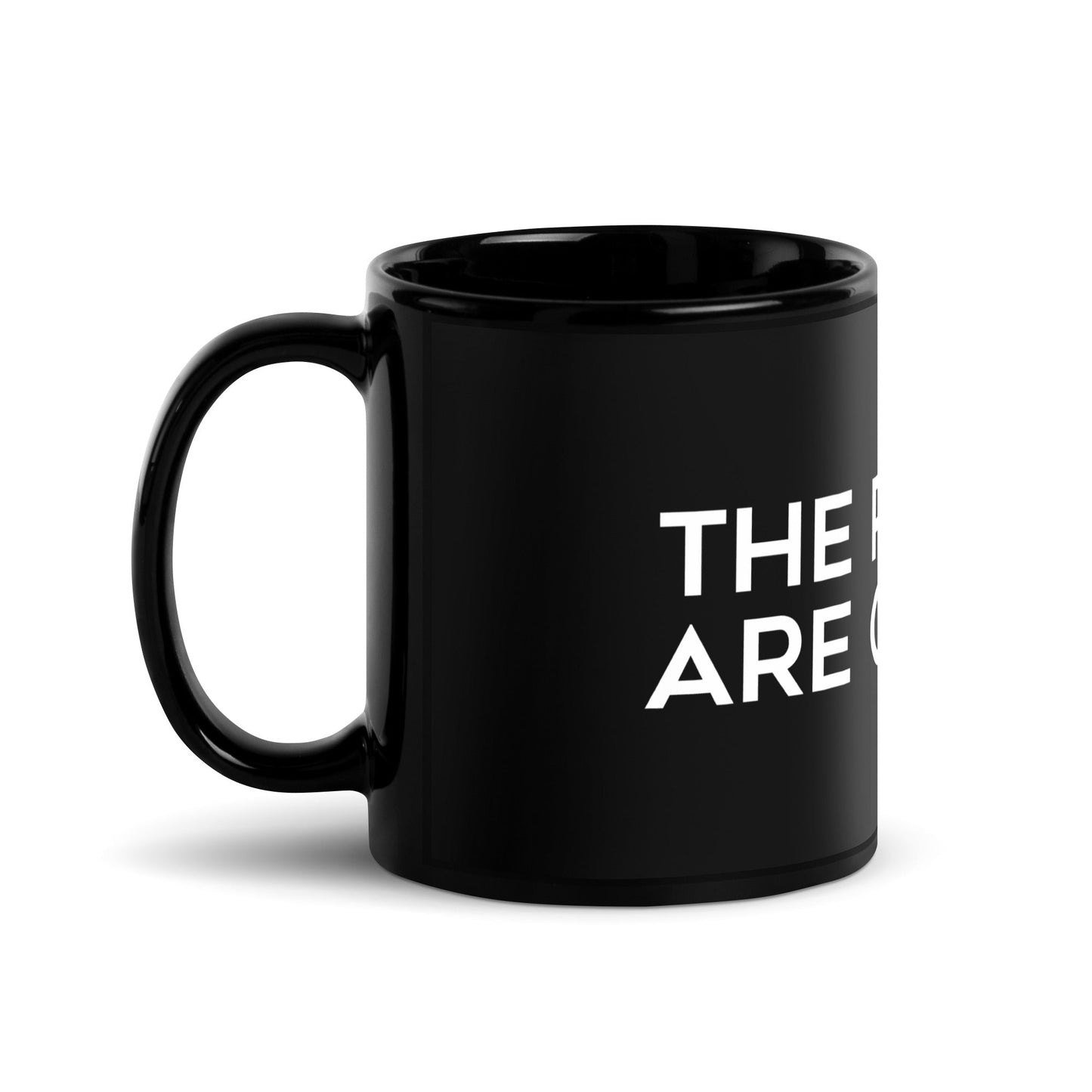 Image of the The Robots Are Coming Black Glossy Mug 1.