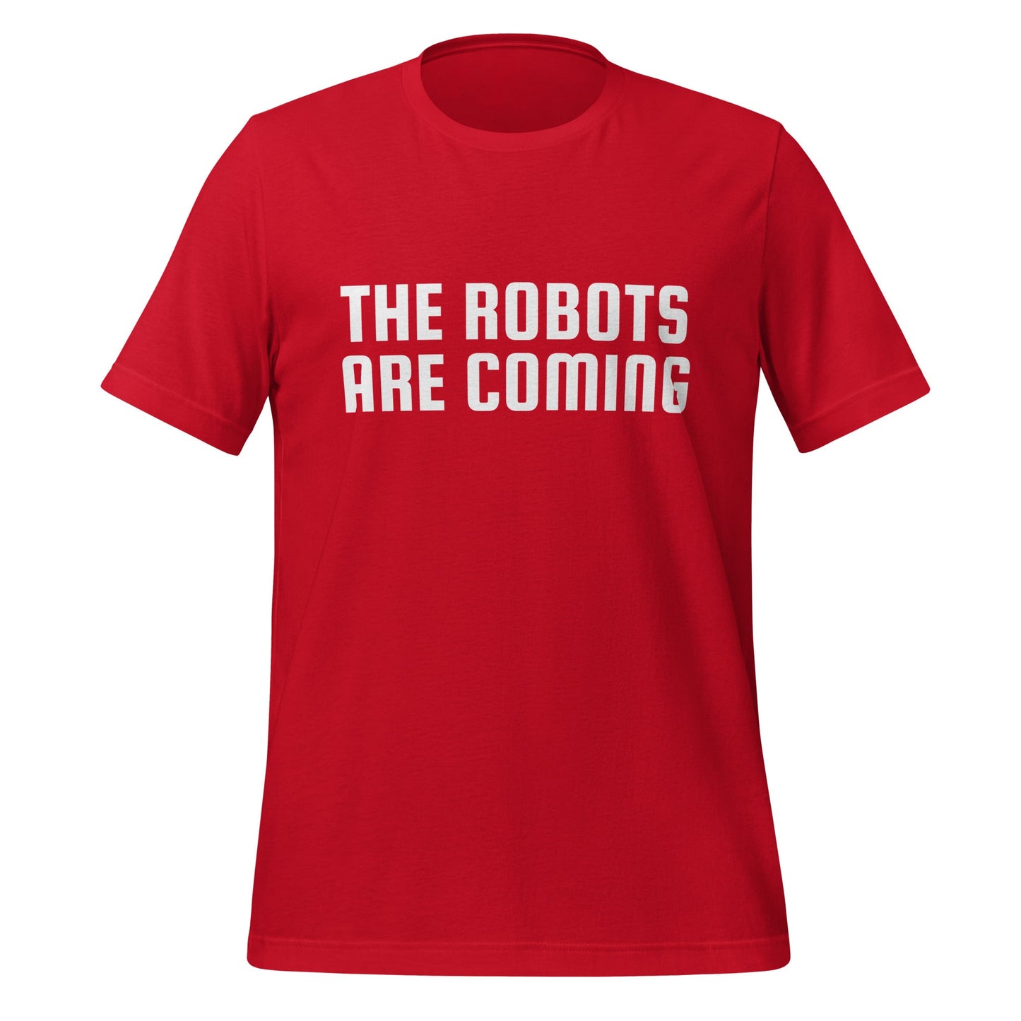 Image of the The Robots Are Coming T-Shirt 2 (unisex) Red / M.