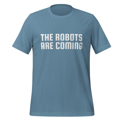 Image of the The Robots Are Coming T-Shirt 2 (unisex) Steel Blue / M.